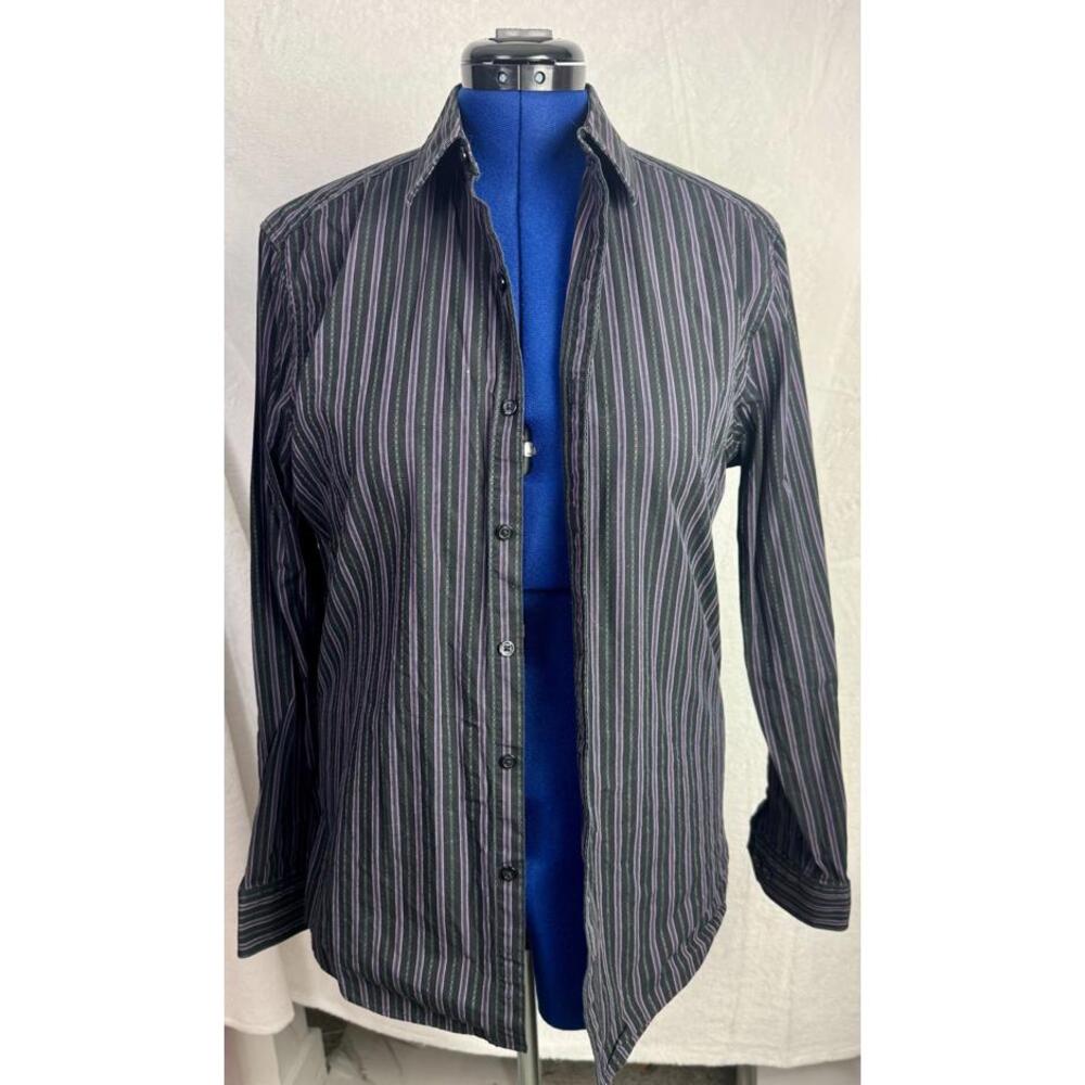 marc anthony slim fit striped button up med purple clubwear y2k goth nightlife